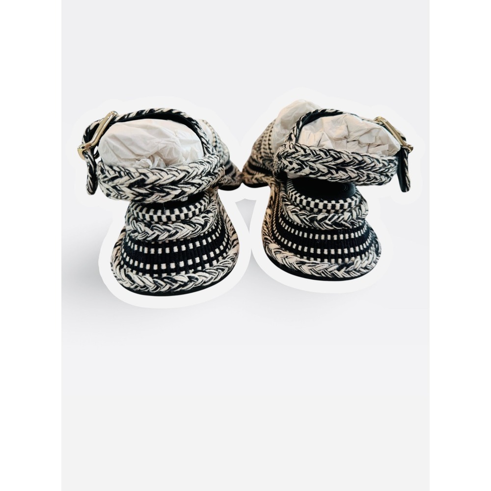 Chloé Meril Platform Sandals Womens 6 EU 36 Black White Woven NIB retails $840 - Picture 5 of 13